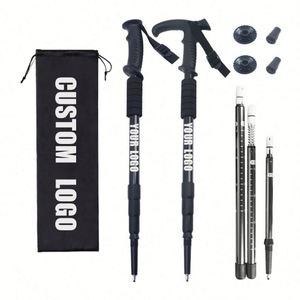 Bâton de randonnée rétractable en alliage d'aluminium pour l'extérieur, canne de trekking et de marche avec logo personnalisé, vente en gros - Product Image 1