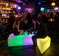 Meuble cube LED multicolore lumineux avec télécommande, indice de protection IP54, intensité réglable, pour Halloween, Noël, mariage, décoration intérieure, fête en extérieur