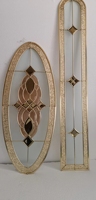 Fournitures personnalisées Vitrail de bâtiment d'art Pièces de verre biseauté pour lucarne et panneau de fenêtre Vitrail de porte d'entrée