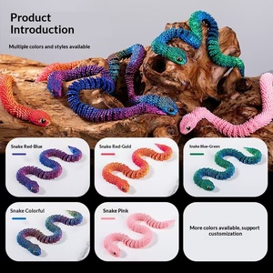 Figura de acción creativa de serpiente con huevo, impresa en 3D, articulada, con ojos simulados, juguete infantil, adornos y artesanías, éxito transfronterizo - Product Image 3