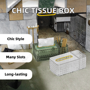 กล่องใส่กระดาษทิชชูพลาสติกดีไซน์ทันสมัยเรียบง่ายสำหรับตกแต่งโต๊ะกาแฟหรือเก็บกระดาษในห้องนั่งเล่น ขายส่ง - Product Image 5