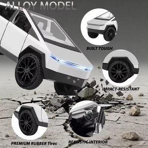 Modelo <span class=keywords><strong>de</strong></span> Camioneta Cybertruck RV <span class=keywords><strong>de</strong></span> Aleación EPT con Remolque y ATV, Camioneta Pickup a Escala 1:32 con Luz, Sonido y Función <span class=keywords><strong>de</strong></span> Retroceso - Product Image 3