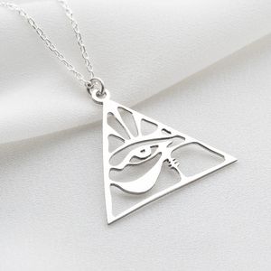 Ojo de Ra de Acero Inoxidable Chapado en Oro 18K, Collar Triangular con Colgante de Símbolo Egipcio Antiguo, Collar de Ojo de Horus - Product Image 2