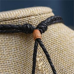 FY Bohemia gioielli collane Boho legno di ematite pietre perline in pelle PU freccia foglia ciondolo uomo donna collana - Product Image 5