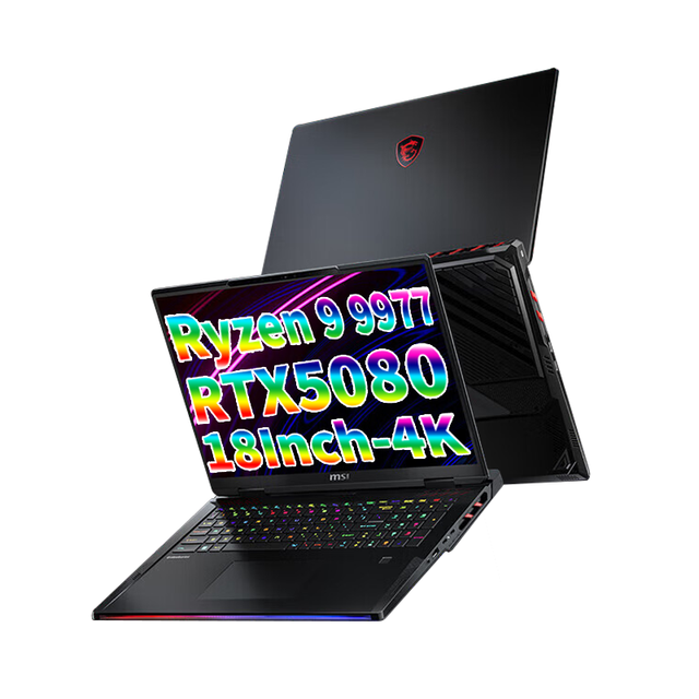 2025 Flagship Titan 18 Pro Ryzen Gaming Laptop 4K MiniLED 120Hz 64GB RAM 2TB SSD R9 9955HX3D for Elite Gamers & Designers
