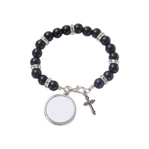 Décoration d'intérieur en gros : Bracelets tendance en verre et cristal, style Art Déco, avec croix religieuse, pour Pâques et mariages - Product Image 5