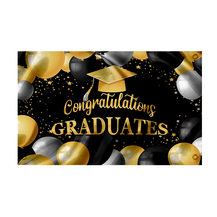 Banner Formatura 2025 We Are So Proud - Glitter Preto Pré-Amarrado
