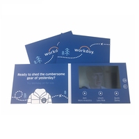 Grosir kartu ucapan Video LCD kualitas tinggi 7 inci sampul keras Bahan Baru Video brosur bahan kertas untuk hadiah undangan