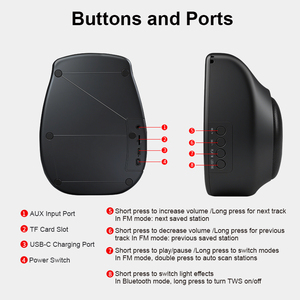 New arrivals BT loa cho vòi hoa sen bên ngoài trời xách tay Bass mùa thu phòng chống âm thanh vòm stereo âm thanh Hifi không dây TF thẻ - Product Image 6