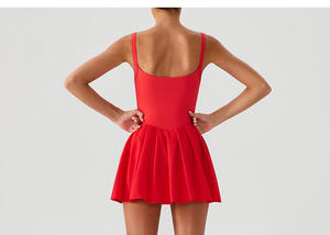 Kadınlar için yüksek kalite nefes yaz Skorts sıkı kolsuz tenis spor elbise Logo ile ön seksi Yoga kıyafeti - Product Image 2