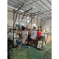 Free Standing Metal Material Swing 20 Arms Doubesided Carpet Display Stand Rack for Hanging Large Area Carpet Rug and Blankets