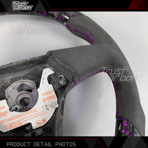 Volante Deportivo de Fibra de Carbono Seca Premium Personalizado en Color Morado para <span class=keywords><strong>BMW</strong></span> E36 1990-2000 Serie 1 2 <span class=keywords><strong>3</strong></span> E39 E91 E46 E60 F01 X3 F25 - Product Image 4