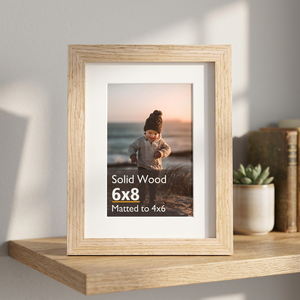 KINLINK Customizable Natural Solid Wood Picture <b>Frame</b> <b>4x6</b>/6x8 Mats Rustic Style Tabletop Wall Mounting 1 Pack UV Printed - Product Image 3