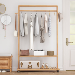 Porte-manteau en bois massif d'hévéa nordique 60 cm, moderne, minimaliste, portable, sur pied, pour la maison - Product Image 4