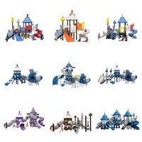 Toboggan Métallique Commercial pour Aires de Jeux Publiques et Utilisation Extérieure, Haute Capacité 500kg+, Construction en Plastique Durable