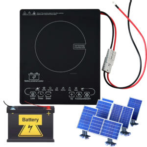 Nuovissimo Fornello a Induzione Solare DC Singolo 24V 48V a Batteria con Design da Incasso o da Tavolo per Uso Interno/Esterno per Hotel per il Mercato USA - Product Image 1