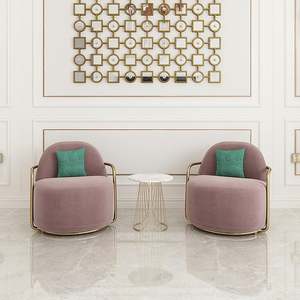 <span class=keywords><strong>Fauteuil</strong></span> en tissu minimaliste nordique avec dossier pour salon, chambre et appartement – Chaise d'appoint - Product Image 3