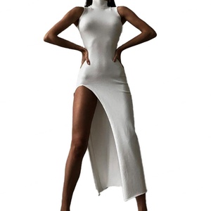 Vestidos Midi sin Mangas de Color Sólido para Mujer, de Alta Calidad, al por Mayor, Personalizados, OEM, con Cintura Natural y Corte Ajustado - Product Image 1