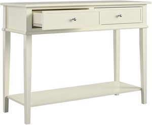 Consolle da Ingresso Multifunzionale Moderna <span class=keywords><strong>in</strong></span> Stile Antico, 80 Cm, <span class=keywords><strong>in</strong></span> <span class=keywords><strong>Legno</strong></span> Bianco con Cassetti per Casa - Product Image 4