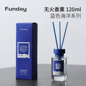 Funday <b>Reed</b> <b>Diffuser</b> 80ml Blue Ocean Series Fragrance Long Lasting Aroma Home Air Freshener - Product Image 5