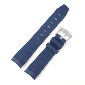 Bracelet de montre KZPN11 en caoutchouc FKM souple avec boucle ardillon pour GMT 1958, extrémités courbées, étanche à la poussière et à l'eau, 20 mm, <span class=keywords><strong>noir</strong></span>, bleu marine, rouge, orange - Product Image 4