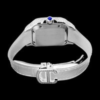 Montre pour homme personnalisée de haute qualité avec saphir VVS effet cristal de glace, boîtier carré mécanique et design de surface semi-givrée luxueux