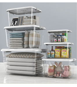 Caja <span class=keywords><strong>de</strong></span> Almacenamiento <span class=keywords><strong>de</strong></span> Plástico Transparente Rectangular Personalizada <span class=keywords><strong>de</strong></span> Gran Capacidad con Tapa y Asa <span class=keywords><strong>para</strong></span> <span class=keywords><strong>Guardar</strong></span> Refrigerios, Libros, <span class=keywords><strong>Ropa</strong></span>, etc. - Product Image 5