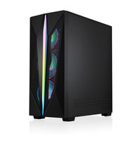 Boîtier d'ordinateur AntarcChill avec ventilateurs RGB, boîtier PC ARGB en maille avec bande RGB et maille métallique et ventilateur RGB, boîtier PC rétro en plastique ATX