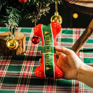 Wholesale Christmas Pet Squeak Toys Pet Chew Toys Merry Christmas Bone Shape Christmas <b>Dog</b> Toys Pet Gifts <b>Presents</b> for Christmas - Product Image 2