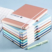 Carnet A5 personnalisable en cuir PU, couverture rigide, échantillon gratuit en stock, avec sangle élastique, pour étudiants et professionnels