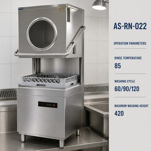 Lavavajillas Comercial Tipo Campana de Acero Inoxidable 304 con Calentamiento Eléctrico, 900-1100 Unidades/H, Enjuague a Alta Temperatura, para Restaurantes, con Elevación - Product Image 1