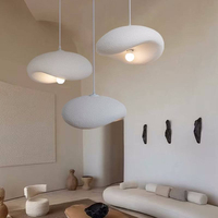 Luminaires suspendus réglables en hauteur de style Wabi Sabi pour îlot de cuisine japonais noir, lustre moderne pour la maison, le bureau, la salle à manger, le salon