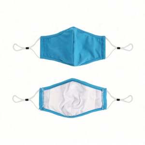 Masque facial en tissu de protection solaire unisexe, noir, en coton, personnalisé, réutilisable, lavable - Product Image 2