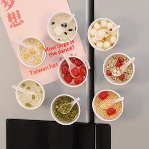 Aimants créatifs pour réfrigérateur, <span class=keywords><strong>mini</strong></span>-bols de dessert DIY, jouets alimentaires personnalisés, autocollants magnétiques pour réfrigérateur en forme de haricot mungo et de riz glutineux - Product Image 3