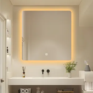 Slimme Led Licht Spiegel Vierkant Anti-Fog Explosie-Proof Verstelbare Licht Spiegel Voor Badkamer Toilet Make-Up Spiegel Met Licht