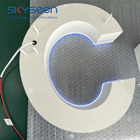 Letrero de Letras Curvas de Acrílico 3D Personalizado SKYSEEN, Letrero Luminoso LED con Iluminación Frontal, Resistente al Agua IP65, para Logotipo de Tienda o Banco