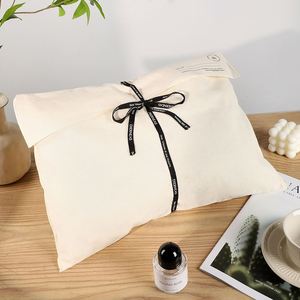 Linna Custom Logo Silk-Screen Printed Cotton Twill <b>Envelope</b> Pouch Tie Clothes Hair Bundle <b>Gift</b> Storage Dust Bag Shopping Food - Product Image 2