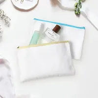 Pochette de maquillage réutilisable personnalisée avec logo, grande capacité, en coton écologique, avec fermeture éclair, pour outils, mini, personnalisable, pour usage commercial