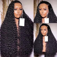 Perruques en cheveux humains vierges brésiliens de 250 densités, 13x4, avec dentelle frontale, 40 pouces, boucles profondes, sans colle, perruques avec dentelle frontale HD 13x6