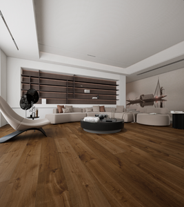 Plancher en bois d'ingénierie à 3 couches <span class=keywords><strong>15</strong></span>/4*242*2210mm Coupe au scie Fumé (Nom de la couleur : Pin noix) Plancher en bois d'ingénierie en chêne blanc européen - Product Image 4