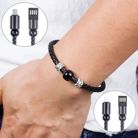 Câble Offre Spéciale d'USB de bracelet en cuir portatif pour le téléphone portable USB-C chargeant des données pour l'iphone
