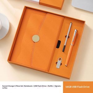 Promotional Business Custom Modern PU Leather Embossed <b>Gift</b> Set Corporate <b>Gift</b> Box Set Notebook Pen Usb Refill Office <b>Gift</b> - Product Image 4