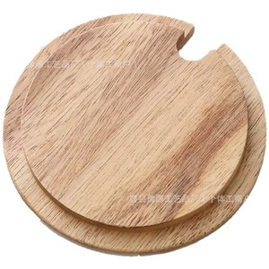 Round Beechwood Mug Lid Wide Mouth Solid Wood Dustproof <b>Teacup</b> Lid With Hole For Drinkware Accessories - Product Image 2