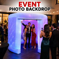 Photomaton gonflable LED personnalisé, mur photo gonflable publicitaire, affichage promotionnel pour événements en plein air, utilisation pour la promotion de la marque
