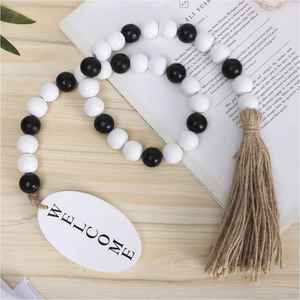 Hot Sale Colorful Rustic Country <b>Wood</b> <b>Bead</b> <b>Garland</b> Tassels 35inch 100% Handmade for Home Wall Hanging Christmas Decor Wreaths - Product Image 1