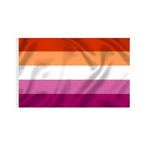 Bandiera lesbica in poliestere 100D personalizzato arcobaleno 100D campagna di stampa digitale di sublimazione Design personalizzato