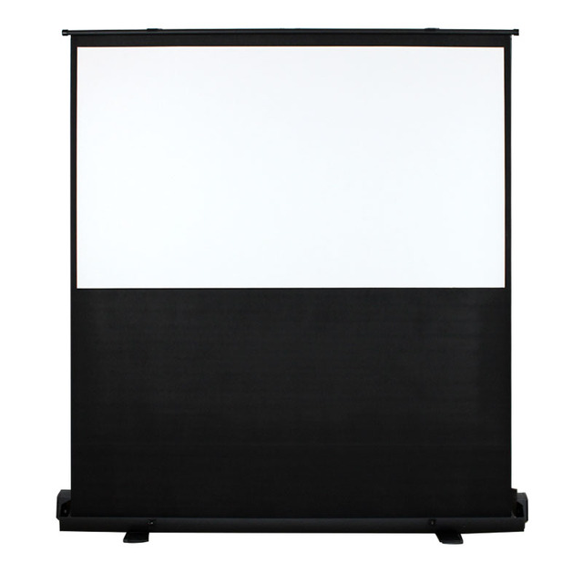 92 Inch 16:9 Manual Pull up Floor Standing Projector Screen Mobile Movie Home Theater White Fiber Glass Screen on the Ground
