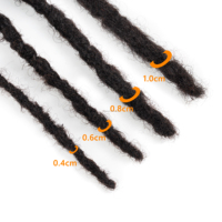 Extensions de dreadlocks naturelles et flexibles entrelacées de 0,4 à 1 cm, de 8 à 18 pouces, dans différentes couleurs