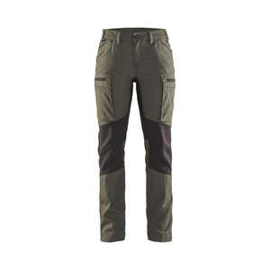 BLAKLADER - 715918454699C32 Pantalones de servicio para mujer elásticos Verde militar/Negro-PANTALÓN DE TRABAJO EAN 7330509499030 - Product Image 1