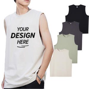 Camisetas de Verano sin Mangas para Hombre, Estilo Casual, Talla Grande, 100% Algodón, Transpirable, Secado Rápido, Venta al por Mayor, Modelo BY240T, Lisa - Product Image 1